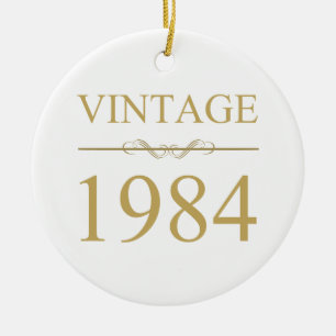 Vintage 1984 40th Birthday Ceramic Ornament