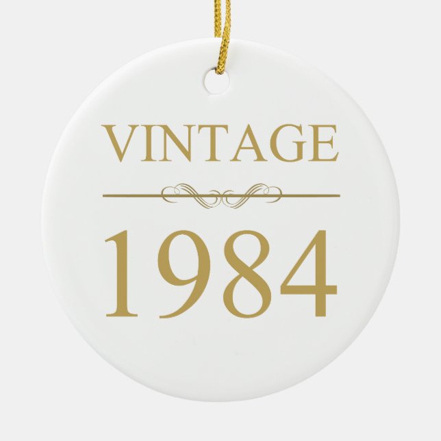 Vintage 1984 40th Birthday Ceramic Ornament (Front)