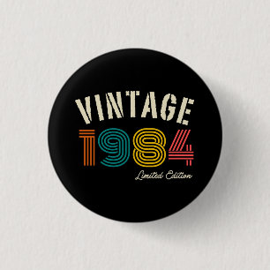 Vintage 1984 41st  Birthday 1 Inch Round Button