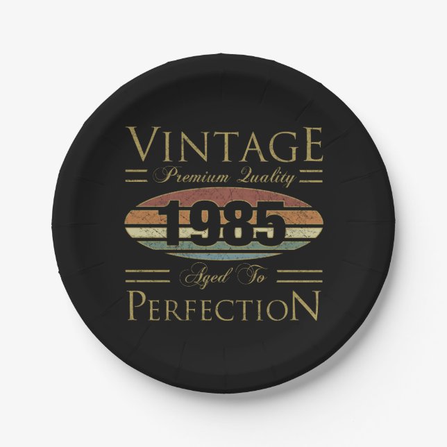 Vintage 1985 40th Birthday Paper Plate (Front)