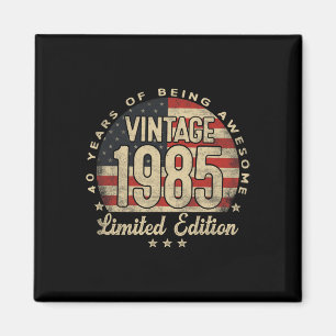 Vintage 1985 Limited Edition 40-year-old Gifts Usa Magnet