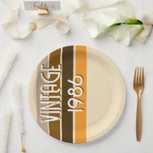 Vintage 1986 Retro Stripes Brown Tan Vintage 