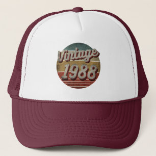 VINTAGE 1988 MEN WOMEN BIRTHDAY GIFT TRUCKER HAT