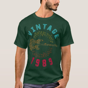 Vintage 1989 Birthday Limited Edition Guitar Music T-Shirt