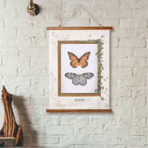 Vintage 1989 Botanical Butterfly Nature Wall