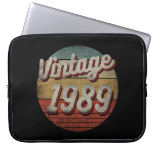 VINTAGE 1989 MEN WOMEN BIRTHDAY GIFT LAPTOP SLEEVE