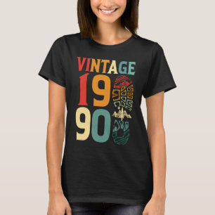 Vintage 1990 32 Year Old Birthday Camping Hiking B T-Shirt
