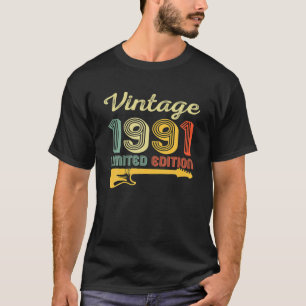Vintage 1991 Birthday Guitar 31st Birthday 31 T-Shirt
