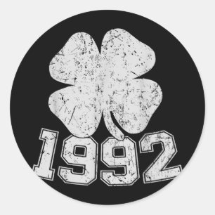 Vintage 1992 33rd Birthday St. Patricks Day Shamro Classic Round Sticker
