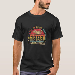 Vintage 1993 29th Birthday Retro Awesome Since Aug T-Shirt