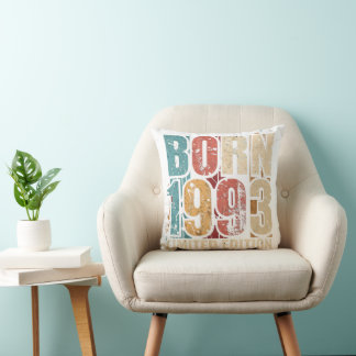 Vintage 1993 Birthday Throw Pillow - Classic decor