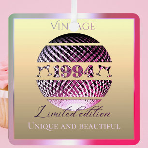Vintage 1994 30th birthday pink metal ornament