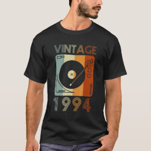 Vintage 1994 Retro Record Player Birthday Vinyl Dj T-Shirt