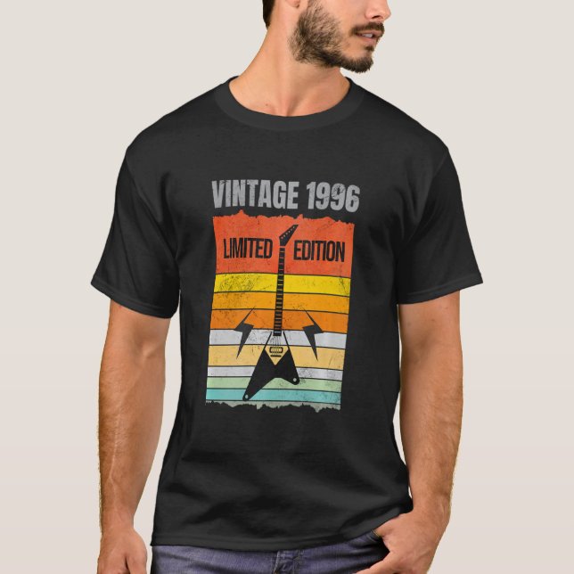 Vintage 1996  Guitar Musician Birthday  T-Shirt (Front)