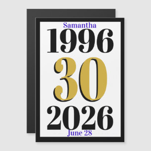 Vintage 1996 Milestone 30th Birthday   Magnetic Invitation