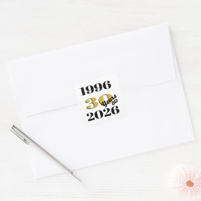 Vintage 1996 Milestone 30th Birthday   Square Sticker (Envelope)