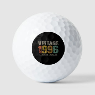 Vintage 1996 Text 30th Birthday Gift Men Women 30  Golf Balls