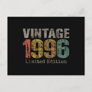 Vintage 1996 Text 30th Birthday Gift Men Women 30 Postcard