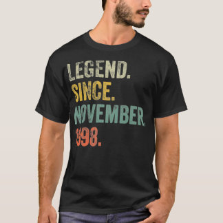 Vintage 1998 23rd Birthday Legend Since November 1 T-Shirt