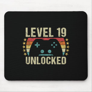 Vintage 19th Birthday Gift 19 Year Old Boy Girl Ga Mouse Pad