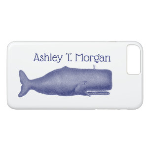 Vintage 19th Century Stylized Whale #1 N Blue Case-Mate iPhone Case