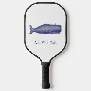 Vintage 19th Century Stylized Whale #1 N Blue Pickleball Paddle