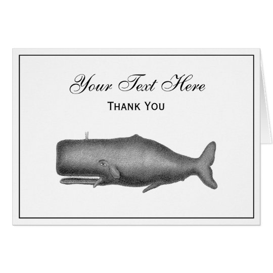 Vintage 19th Century Whale Drawing Card
