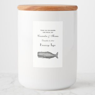 Vintage 19th Century Whale Drawing Food Label