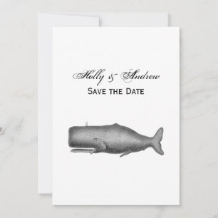 Vintage 19th Century Whale Drawing Invitation