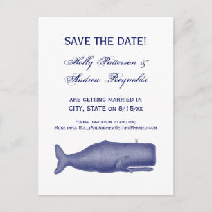 Vintage 19th Century Whale Drawing N Announcement Postcard