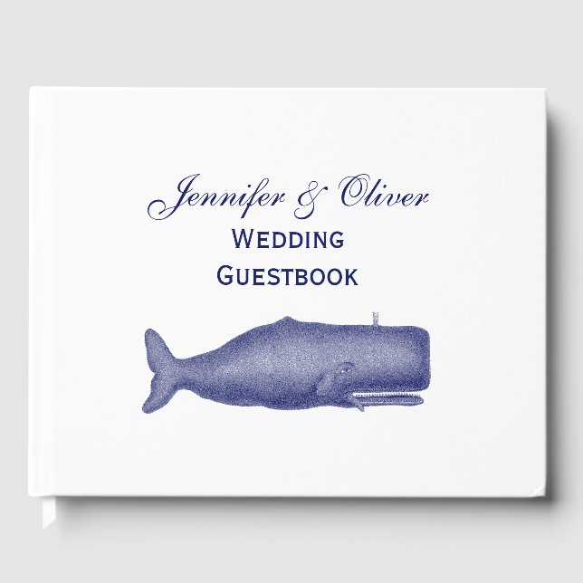 Vintage 19th Century Whale Drawing N Guest Book (Front)