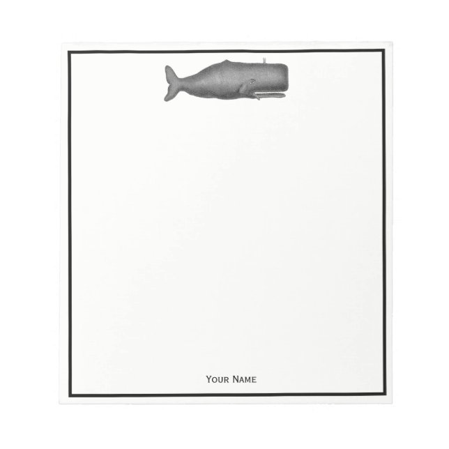 Vintage 19th Century Whale Drawing N Notepad (Front)