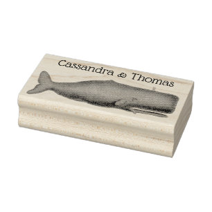 Vintage 19th Century Whale Drawing N Rubber Stamp