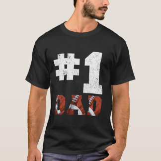 Vintage 1 Dad Number One 1 Rugby Dad Father s Day T-Shirt