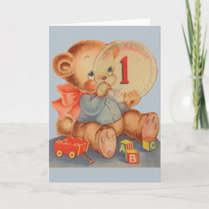 Vintage 1 Year Old Birthday Card