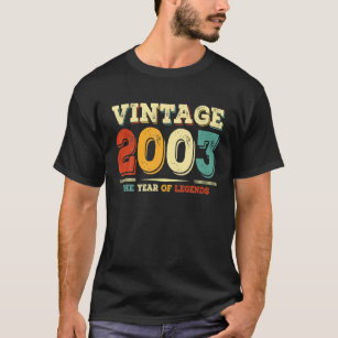 Vintage 2003 19Th Birthday Gift Ideas Men Women Hi T-Shirt