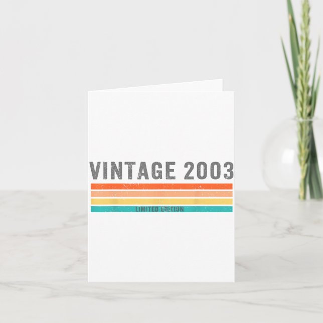Vintage 2003 Limited Edition - 22nd Birthday Gift  Card (Front)