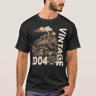 Vintage 2004 Steampunk Steam Train Locomotive 20th T-Shirt