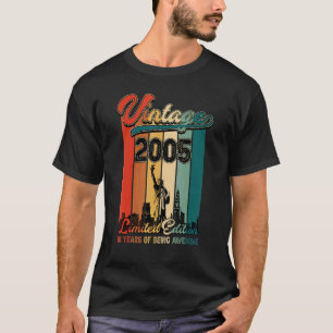 Vintage 2005 17th Birthday 17 Year Of Being Awesom T-Shirt