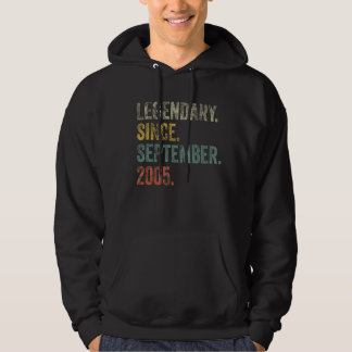 Vintage 2005 17th Birthday Legendary Since Septemb Hoodie