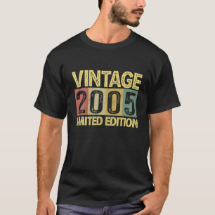 Vintage 2005 Bday 17 Years Old Funny 17th Birthday T-Shirt
