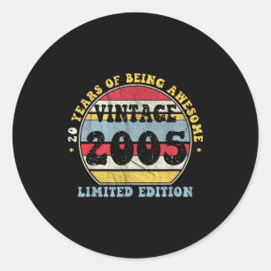 Vintage 2005 Limited Edition 20-year-old 20th Birt Classic Round Sticker