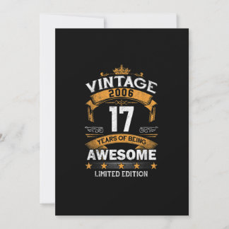 Vintage 2006 Made In 2006 17th Birthday Gift 17 Ye Invitation