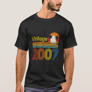 Vintage 2007   15 Years Old Men And Women 15th Bir T-Shirt
