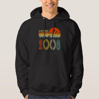 Vintage 2008 14th Birthday Men Women 14 Years Old Hoodie