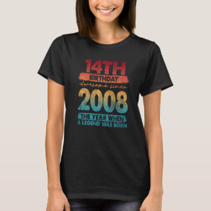 Vintage 2008  2008 14 Years Old 14th Birthday T-Shirt