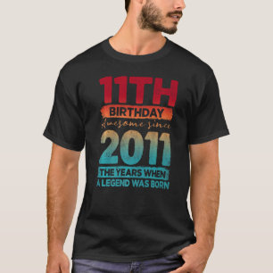Vintage 2011  2011 11 Years Old 11th Birthday T-Shirt