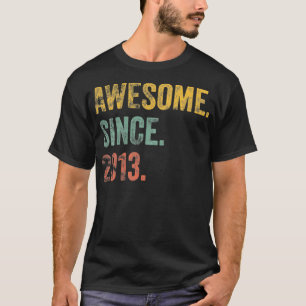Vintage 2013 9th Birthday Awesome Since 2013 T-Shirt