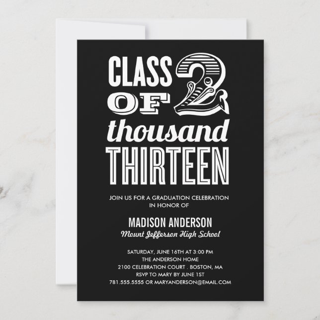 VINTAGE 2013 | GRADUATION PARTY INVITATION (Front)
