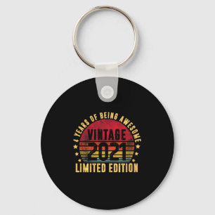 Vintage 2021 Limited Edition Funny 4 Year Old 4th Keychain